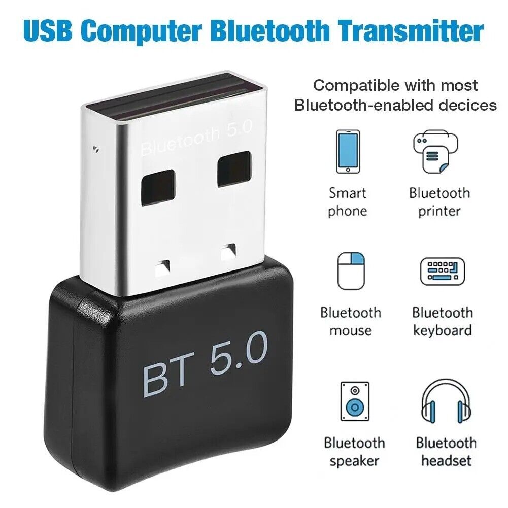 Everlab USB Wireless Bluetooth 50 Adapter Dongle Receiver Transmitter PC Speaker