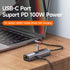 Mcdodo 5 in 1 USB-C To Type C, LAN Port Docking Station Adapter HUB (USB3.0x3+PD100W+RJ45 LAN)