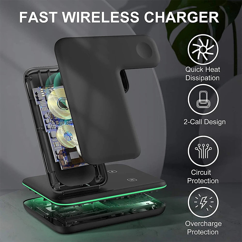 Everlab Wireless Charger Dock Charging Station 4 in 1 For Apple Watch iPhone Samsung