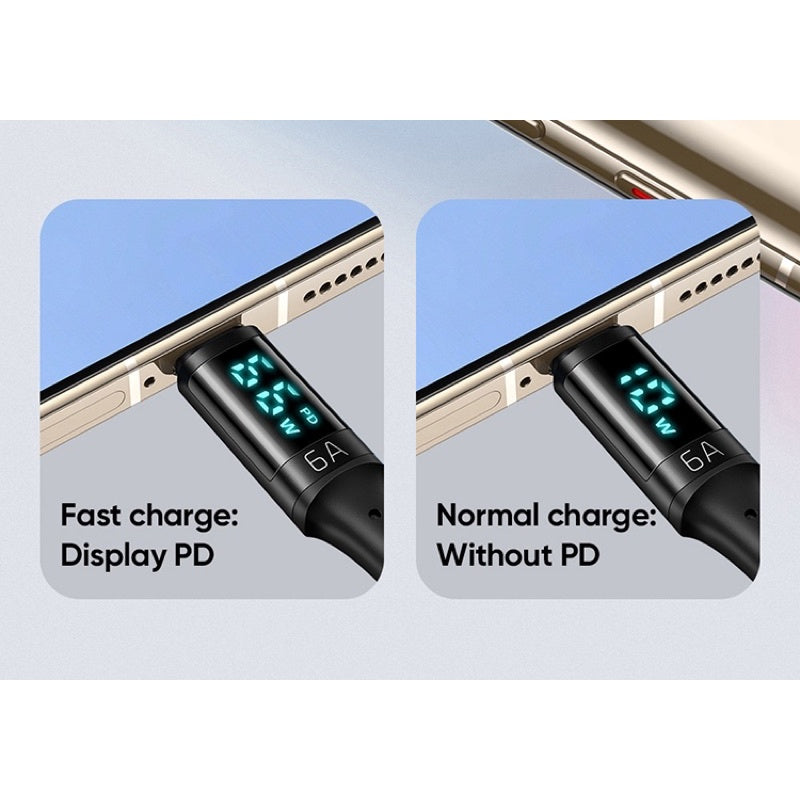 Mcdodo 66W USB To Type C Digital Charging Cable QC 4.0 PD Charger Data Cord LED Fast Charge