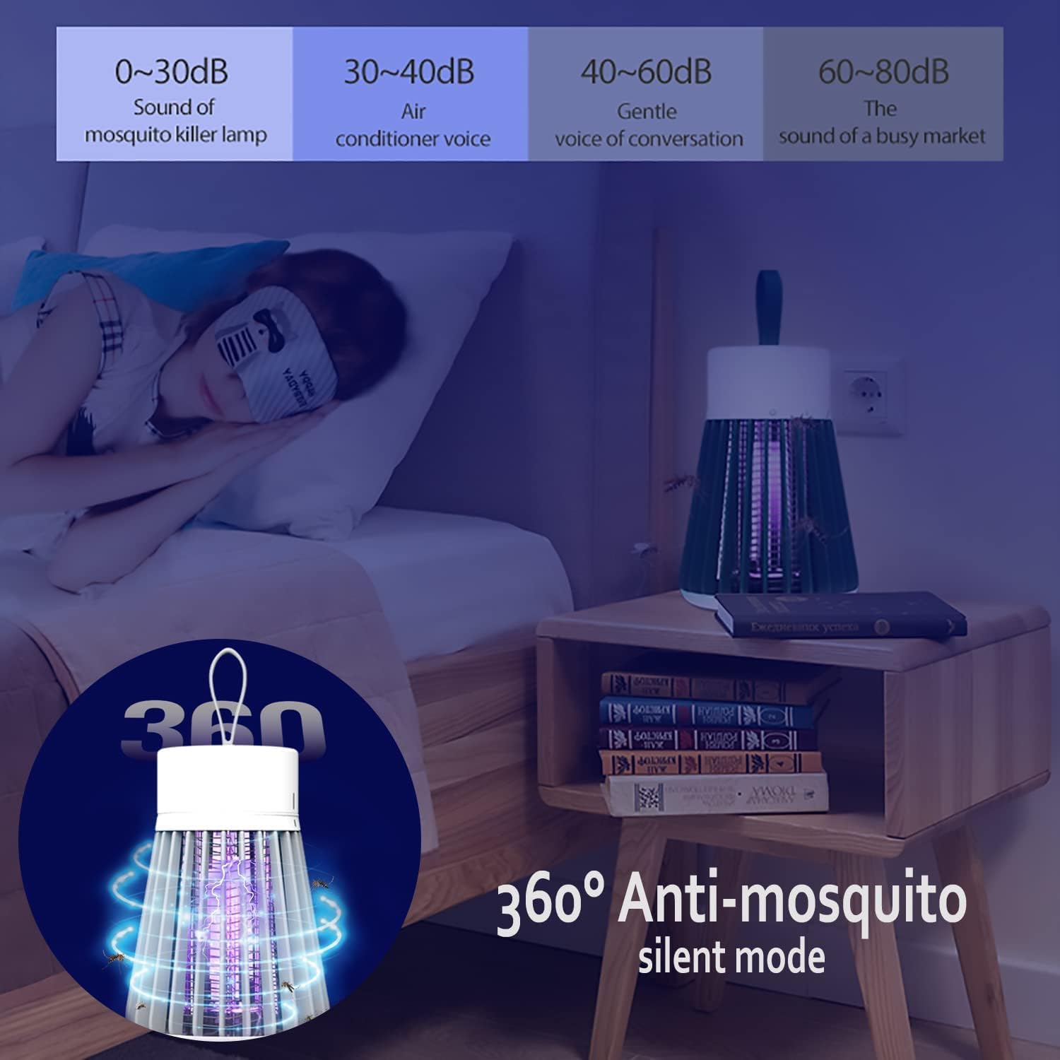 Everlab Rechargeable Household USB Mosquito Insects Killer Lamp UV Light Zapper Wireless Battery Portable