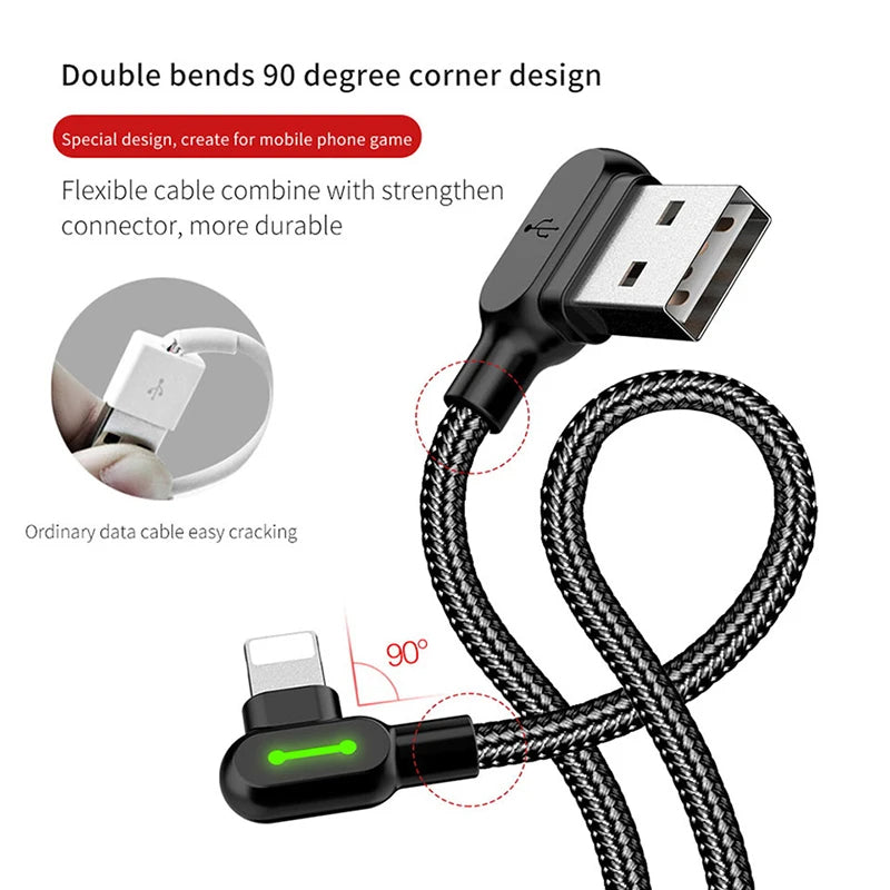 (3-PACK) Mcdodo USB To Lightning Apple Charger MFi Certified iPhone Fast Charging Cable Data Cord Compatible With iPhone 14 13 12 11 Pro Max Mini XS XR 8 7 iPad (1.8m)