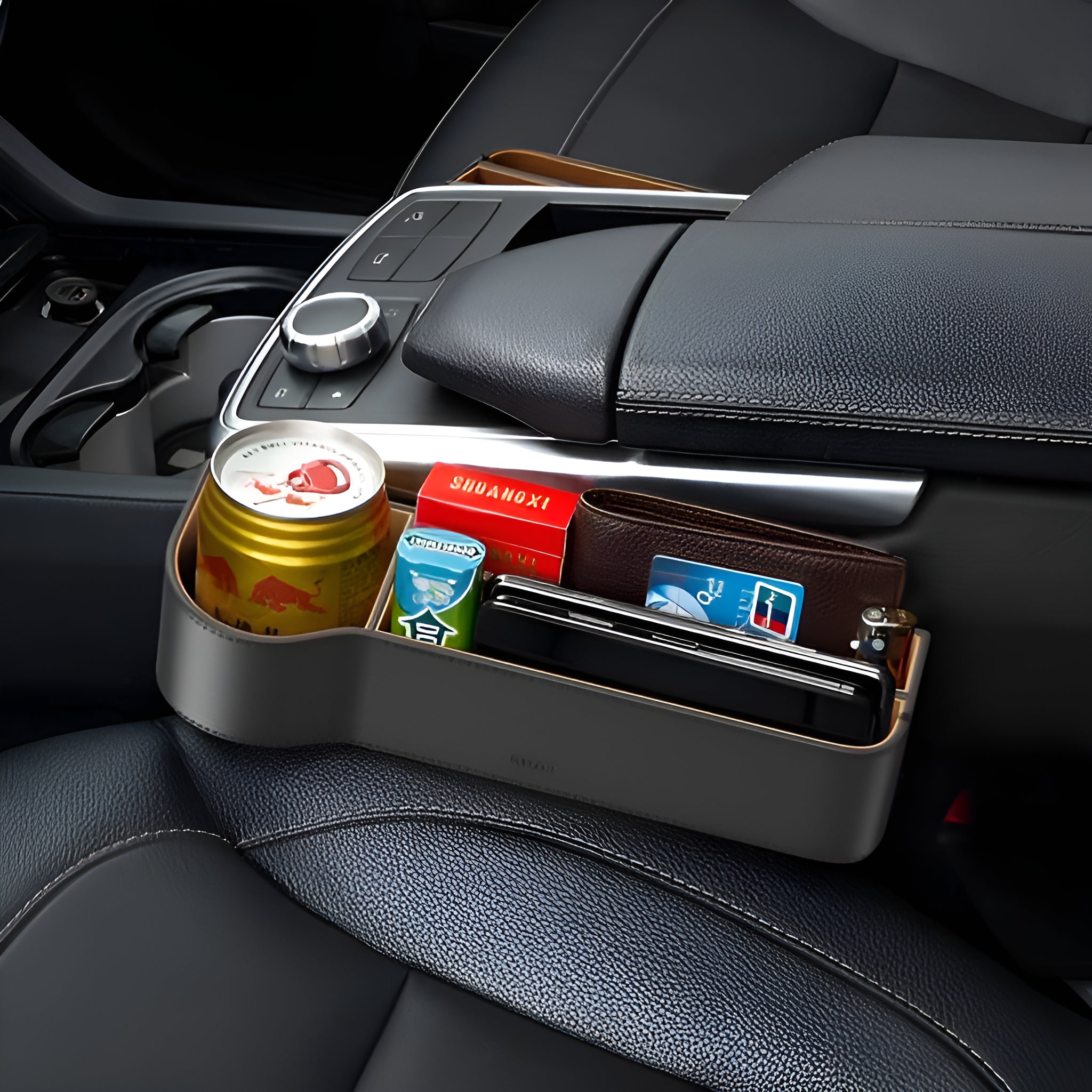 Baseus Universal Leather Car Organiser Auto Seat Gap Storage Box For Pocket Organizer Wallet Cigarette Keys Phone Holders
