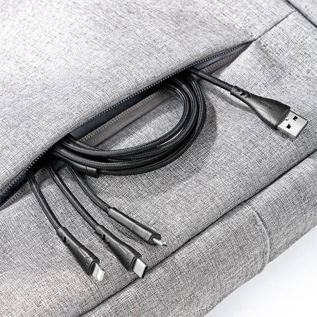 Mcdodo Mamba Series 3 in 1 USB To Lightning, Type C, Micro USB Charging Cable Cord For Samsung iPhone iPad