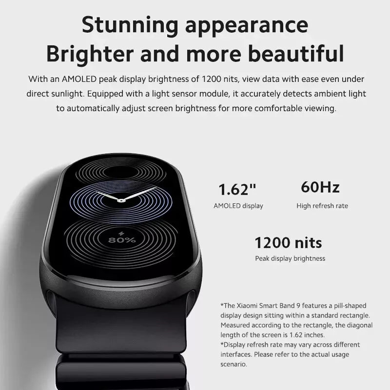 Xiaomi Smart Band 9 AMOLED Fitness Bracelet Heart Rate Tracker Sleep Monitor