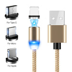 Everlab 360 Degree Magnetic USB Type C, Lightning, Micro USB LED Charging Cable For iPhone Samsung