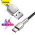 Baseus USB To Type-C Charging Cable Charger Data Cord Metal Cafule Series For Samsung Huawei